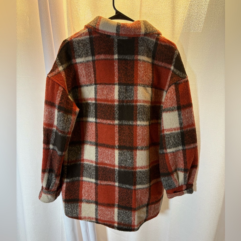 Avec Les Filles ORANGE Plaid Jacket Shacket Anthropologie EEUC XS - Picture 4 of 8